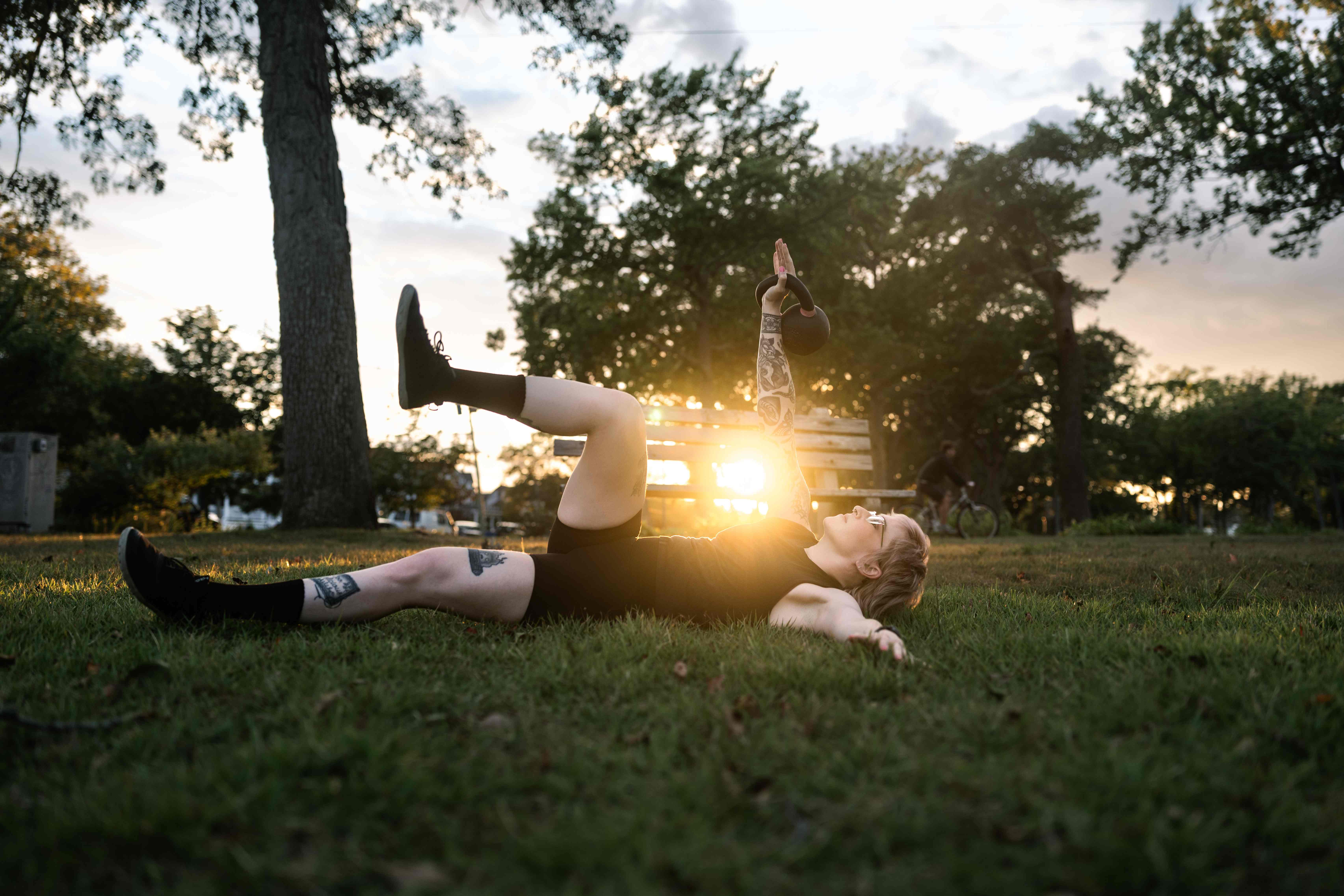 Alison exercising